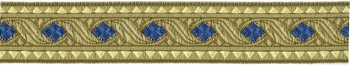 Saint Nicholas Braid-Ribbon 30mm, Gold and Blue